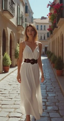 Women Belt Hip High Waist Dark Chocolate Brown Stretch Wide Band Size XS S M - Image 1 of 4