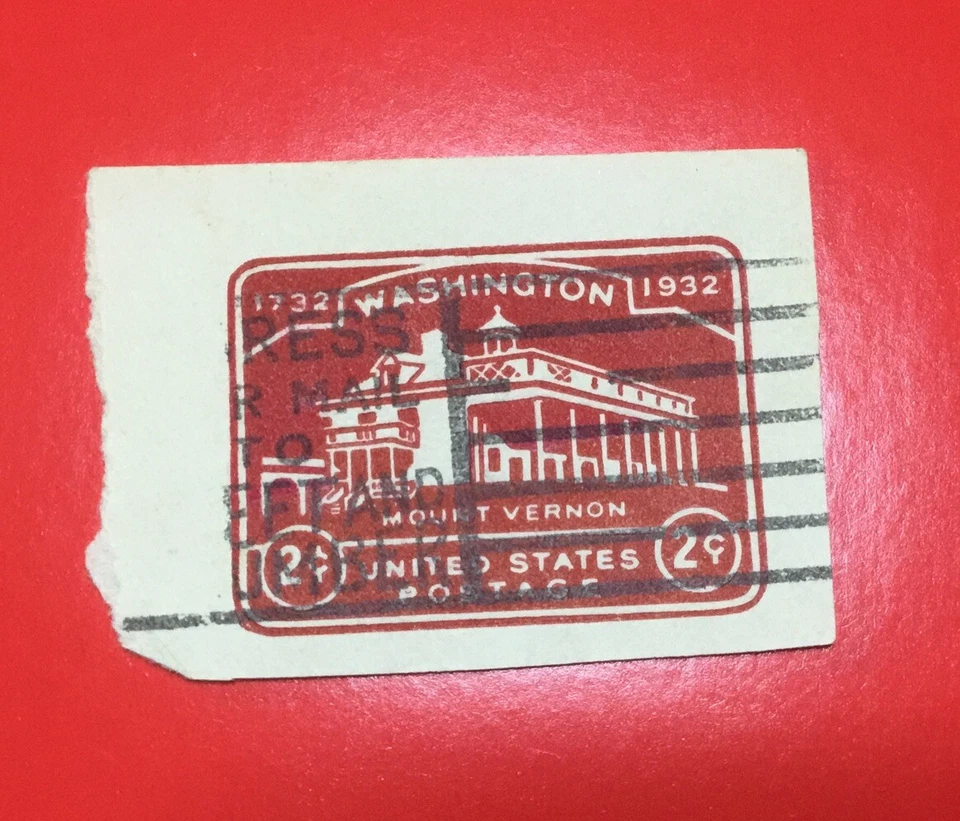 US Stamps Scott #U525 2c Washington Bicentennial Cut Square Used - Image 1 of 1