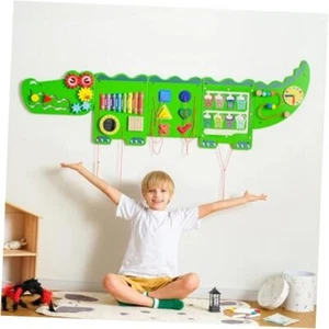 Crocodile Sensory Toys Activity Wall Panels, Educational Montessori Busy Green - Picture 1 of 8