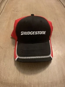 Berretto da baseball regolabile Bridgestone rosso/nero con logo bianco - Foto 1 di 6