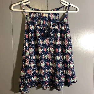 Hollister Women’s Spaghetti String Blouse Top Size Large Multicolor Viscose  - Picture 1 of 6