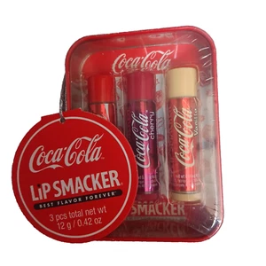 Paquete de 3 bálsamo labial Lip Smacker Coca Cola Collection: Coca-Cola clásica, cereza, vainilla - Imagen 1 de 3
