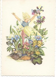FAIRY FLOWERS FEE BLUMEN FATA E FIORI 1085 ILLUSTRATORE SCONOSCIUTO Carto - Foto 1 di 2