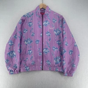 Supreme SS19 Silk Pink Floral Jacket Full Zip Mens Size Small Pockets Logo - Picture 1 of 9