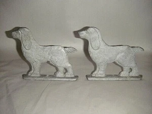 PAIR SPRINGER SPANIEL DOGS SOLID CAST ALUMINUM WEATHER VANE MOUNT ROD HUNTING - Picture 1 of 11