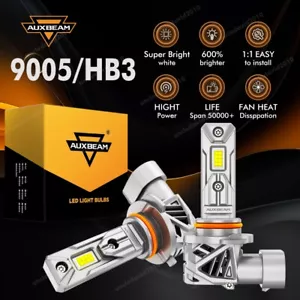 AUXBEAM 9005 HB3 LED Faros Bombillas Luz Alta Blanco Super Brillante 6500K 25000LM - Imagen 1 de 12