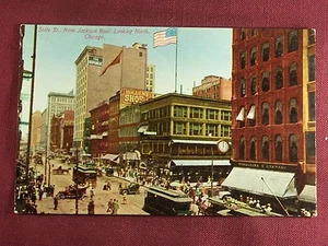 Street Scene Chicago at State St & Jackson Blvd IL 1912 Vintage Postcard - Picture 1 of 2