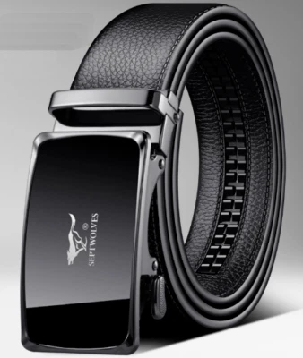 Septwolves Hombres Cinturón Cuero Vaca Bloqueo Automático Hebilla Negro 79911A16-01 Foto 1 de 4