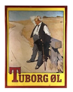 1960s Tuborg Beer Commercial "The Thirsty Man" Original Vintage Poster Framed - Picture 1 of 5