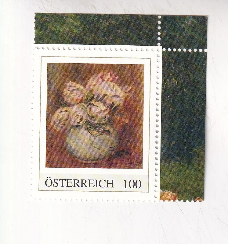Estampilla AUSTRIA Edición PM ARTE ROSAS - RENOIR Rosas Blancas Como Nueva Foto 1 de 1