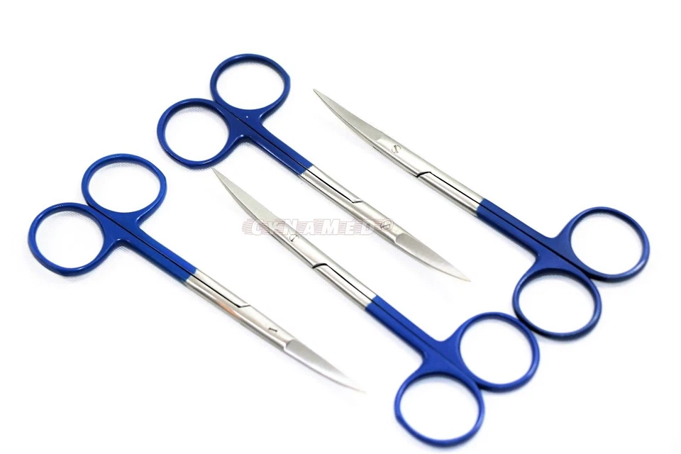 PACK DE 4 MICRO TIJERAS IRIS SUPERCUT DE ALTA CALIDAD INSTRUMENTO DENTAL CURVO DE 4,5" Foto 1 de 4
