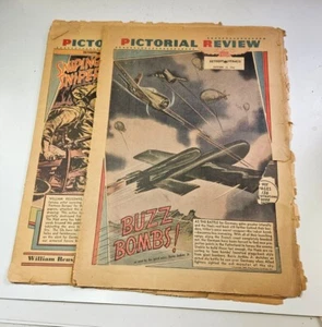 Lote 2 1944 Detroit Times American Pictorial Review Segunda Guerra Mundial De colección Noticias de guerra y humor - Imagen 1 de 15