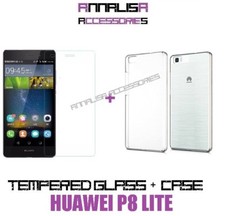 Funda Cover + Película Vidrio Templado Huawei P8 Lite 2016 ALE-L21