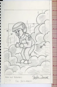 Original artwork 2004 Garbage Pail Kids ANS 2 - Unused Farting Nascar Driver GPK - Bild 1 von 1