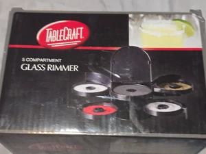 Tablecraft Glass Rimming Station With 5-Swing Out Trays (H5633),Black - Picture 1 of 3