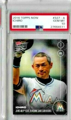 2016 Topps Now Ichiro PSA 10 Reaches 3000 Hits - Image 1 of 2