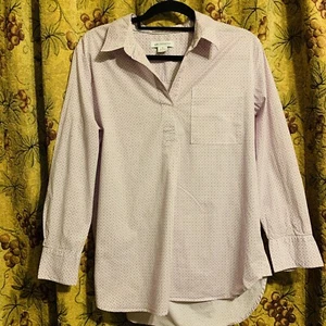 Liz Claiborne Lavendel Top Bluse Button Down Langarm Baumwolle Elasthan Gr. M - Bild 1 von 5