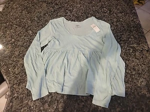NWT JUSTICE Sparkly Babydoll Long Sleeve Top Size 14PLUS - Picture 1 of 2