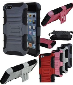 For iPhone 5 5S Stand Hybrid Heavy Duty Shockproof Durable Armour 2 Layers Case - Picture 1 of 1