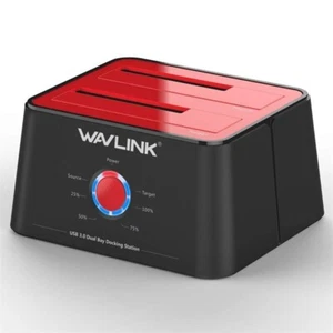 WAVLINK USB 3.0 to 2.5" 3.5'' SATA Hard drive Docking Station Dual Bay HDD/SDD - Picture 1 of 1