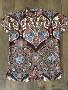 Brooks Brothers Top Damen Größe 2 100 % Seide V-Ausschnitt 3/4 Arm Tunika - Bild 1 von 4
