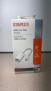 Shipped From the USA Fast Shipping, Staples USB-C to VGA Adapter White 52347 NEW - Picture 1 of 7