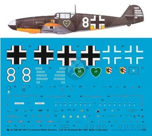 Peddinghaus 1/32 Bf 109 F-2 Markings Walter Nowotny 1./JG 54 Ryelbitzi 1942 3264 - Picture 1 of 1