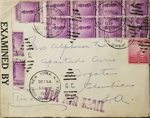 L) 1942 UNITED STATES, ARMY AND NAVY, RED, 2C, PURPLE, SEGURITY EDUCATION CONSER - Picture 1 of 2
