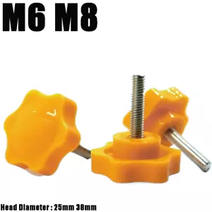 M6 M8 Gelbe Sterngriffschraube Griff Schraube Rändelschrauben Sternschraube - Bild 1 von 5