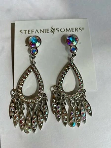 💖🌟NWT Stefanie Somers Water Swarovski Earrings in Crystal AB 30032🌟💖 - Picture 1 of 1