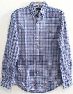 Camisa Polo Ralph Lauren Para Hombres Azul Rojo Verde A Cuadros Botón Delantero Nueva con Etiquetas Talla S - Imagen 1 de 4