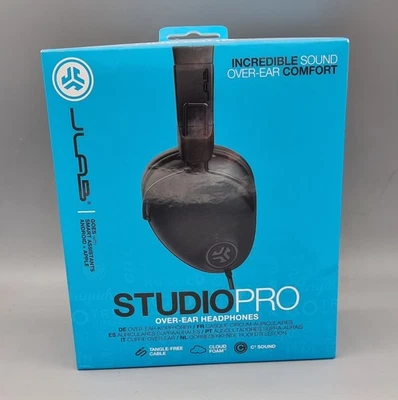 JLab Studio Pro Over Ear Headphones with Microphone Black