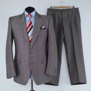 Vintage Check Suit 42R US Size Trousers W34 L30 WILVORST Brown Wool 2 Piece - Picture 1 of 20