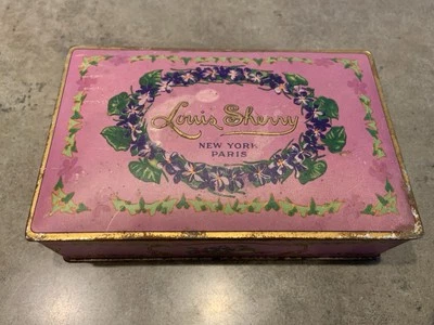 Antigo Louis Sherry Nova York/Paris Keepsake lata 1/2 libra rosa Canco - Imagem 1 de 4