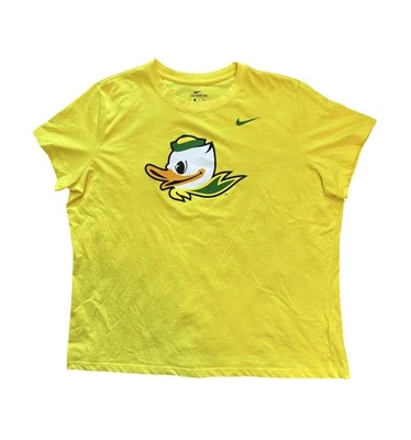Nike Oregon Ducks Yellow Graphic Dri Fit T-Shirt Women’s Size 2XL Duck Logo - Image 1 of 4