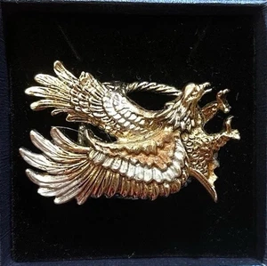 Nachlass Vintage Vogel Brosche Phönix Adler gold silberfarben Modeschmuck - Bild 1 von 2