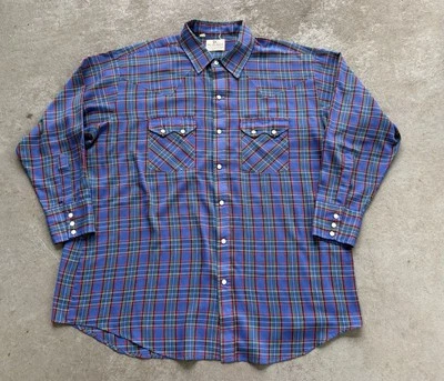 Camisa Occidental De Colección Dee Cee Para Hombre Perla A Presión Manga Larga 18 XXL Hecha en EE. UU. Foto 1 de 4