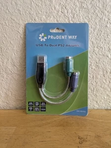 Prudent Way USB to Dual PS2 Adapter Keyboard Mouse Converter - Picture 1 of 2