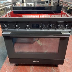 Smeg Concert C9IMN2 90cm Electric Range Cooker with Induction Hob - Matt Black - Picture 1 of 19