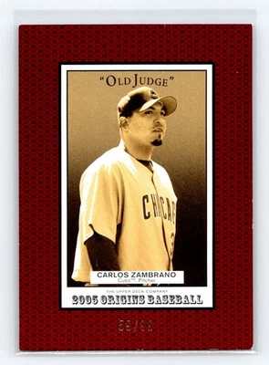 2005 UD Origins #58 Carlos Zambrano Old Judge Red #/99 Chicago Cubs Foto 1 de 2