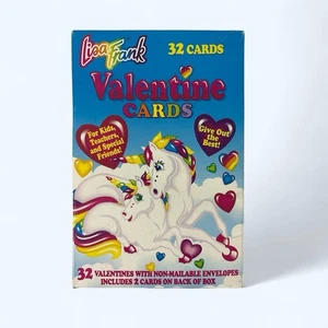 Vintage 1990s LISA FRANK 32 VALENTINES Day Cards RAINBOW UNICORN Rare READ - Picture 1 of 3