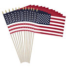 Super Tough 12X18 Us Stick Flag With 30X3 8 Wood Staff   No Fray 12 Pack
