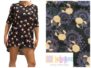 LULAROE DISNEY MINNIE MOUSE HI LO SHORT SLEEVE MANDALA TUNIC TEE TOP XS NWT - Picture 1 of 8