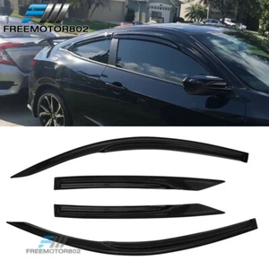 Fits 16-20 Honda Civic Coupe 2DR Mugen Acrylic Window Visors Rain Sun Guard 4PCS - Picture 1 of 15