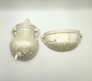 Faux Water Fountain Handmade Hand Painted Ceramic Home Décor Wall Plaques - Picture 1 of 8