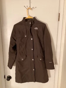 Women"The North Face" brown zipper/snaps hooded coat. Size XS. P.O. - Picture 1 of 2