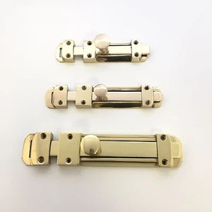 Heavy Duty Polished Brass Strong Security Door Surface Slide Bolt - 4"/6"/8" - Picture 1 of 4