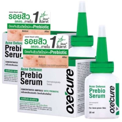 Сыворотка для защиты от акне OXECURE Prebio снимает шрамы от темных пятен акне прозрачная 20 мл x 2. - Изображение 1 из 4