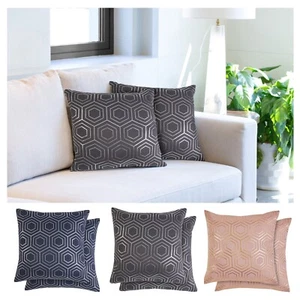 Cushion Covers Throw Geometric Design Sofa Pillow Cases - 17"x17" Inch Hartford - Picture 1 of 10