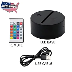 LED Leuchten Display Sockel Ständer Rund Lampenhalter mit Fernbedienung & USB Kabel - Bild 1 von 4